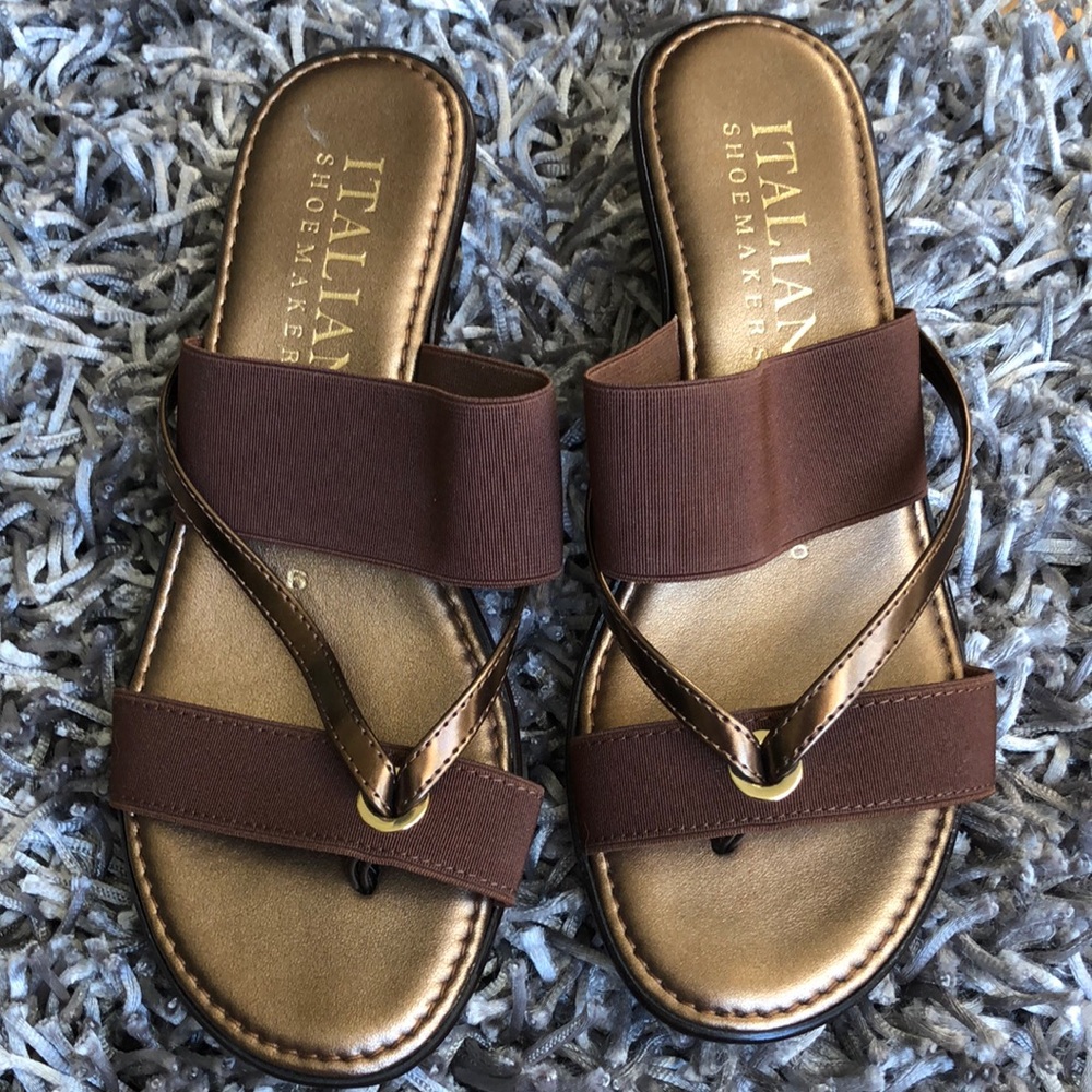 Italian shoemakers brown wedge